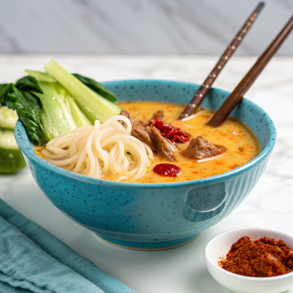 Easy Japanese Tan Tan Men: Creamy Spicy Ramen Soup with Ground Pork and Sesame Recipe - Recipe Image