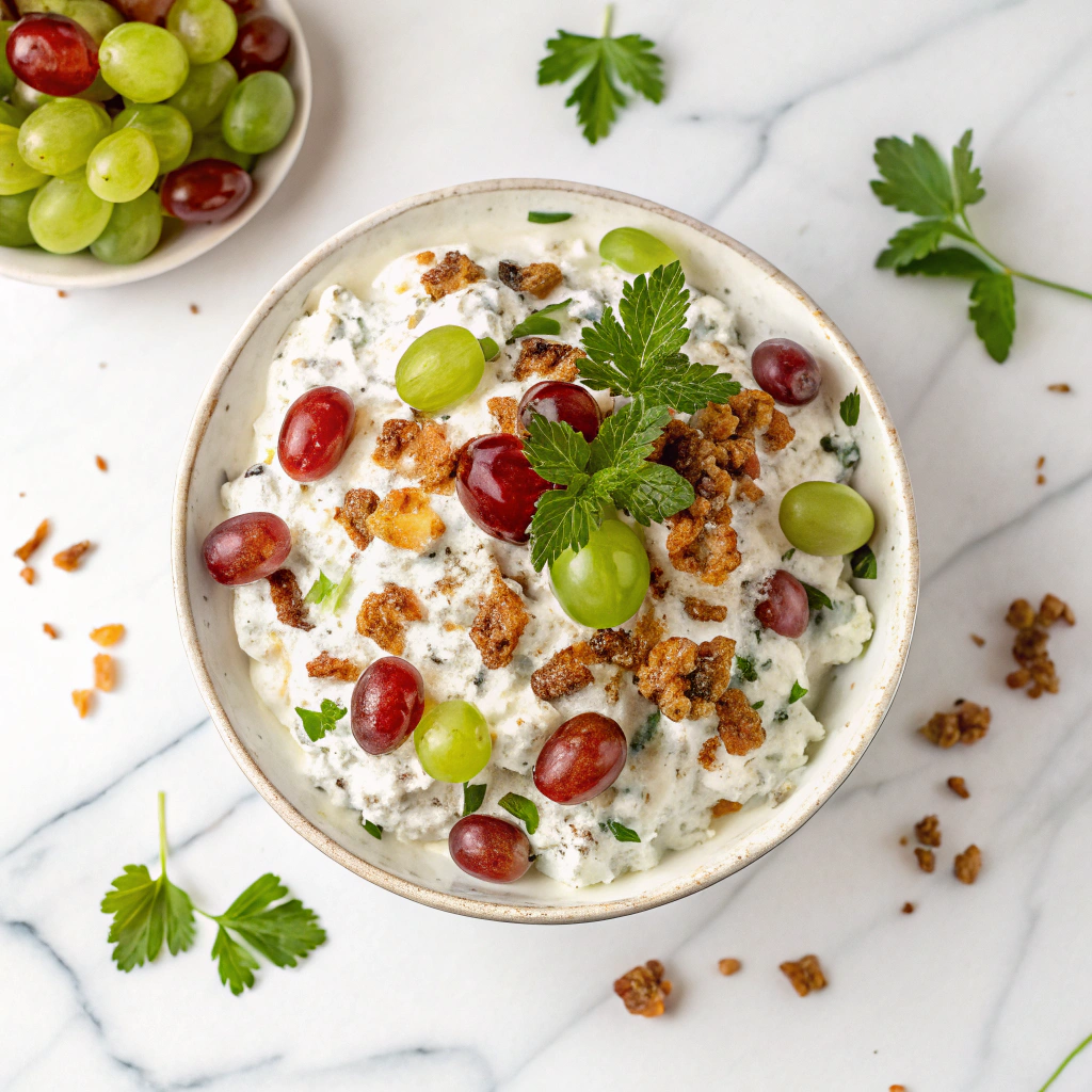 Creamy Grape Salad with Brown Sugar and Pecans Recipe - Recipe Image