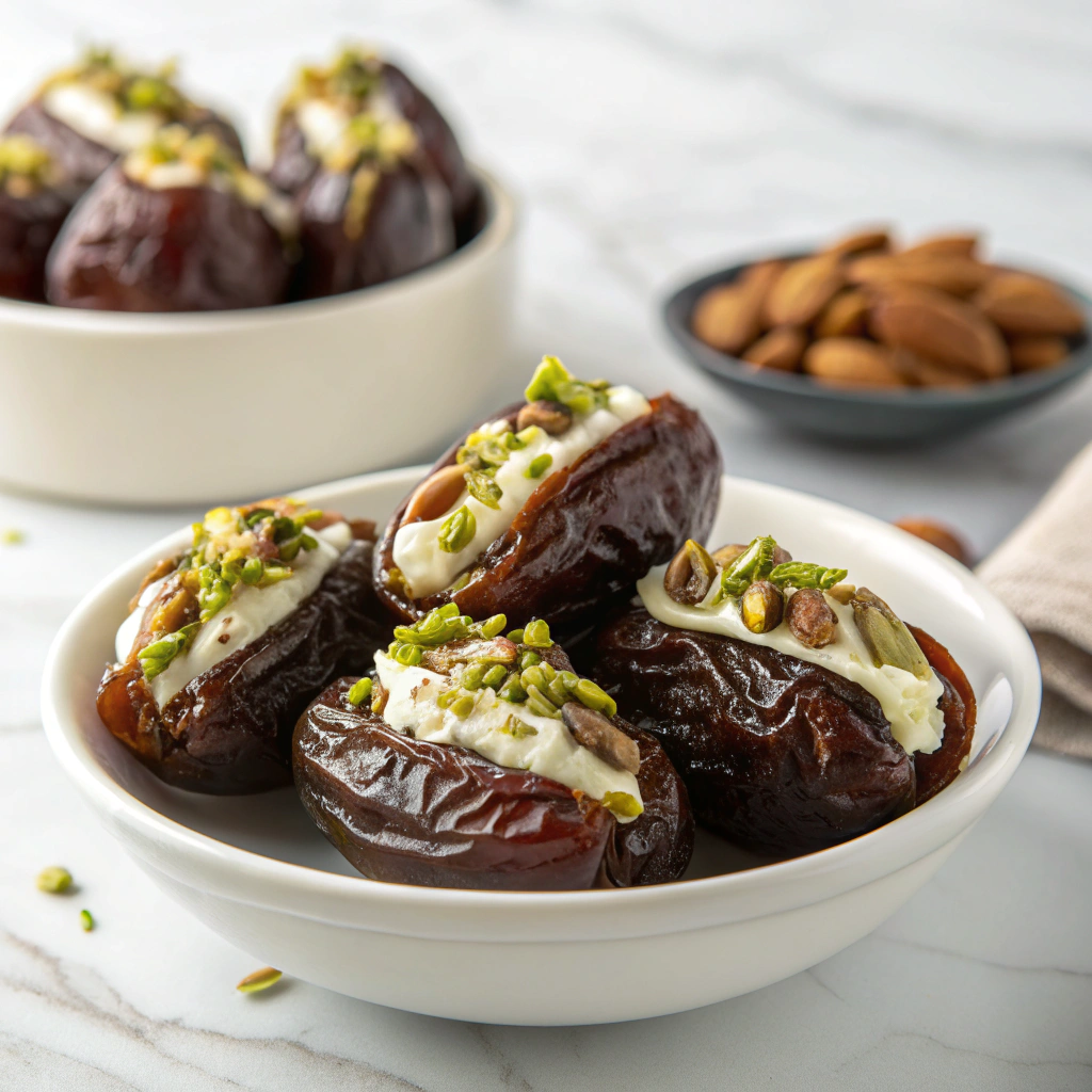 Honey Pistachio Ricotta Stuffed Dates Recipe - Recipe Image