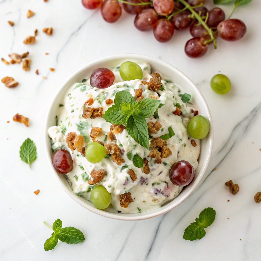 Creamy Grape Salad with Brown Sugar and Pecans Recipe - Recipe Image