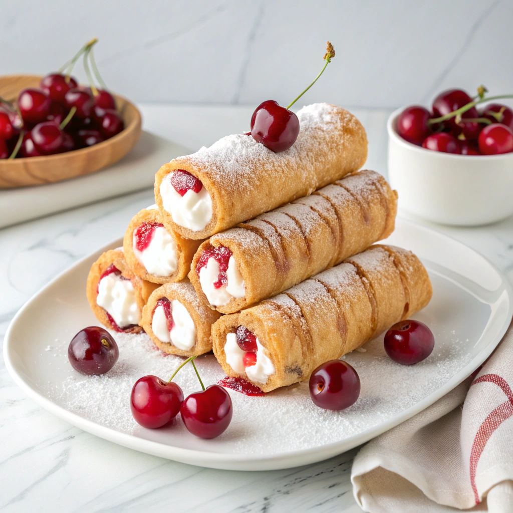 Cherry Cream Cheese Egg Rolls Recipe - Recipe Image