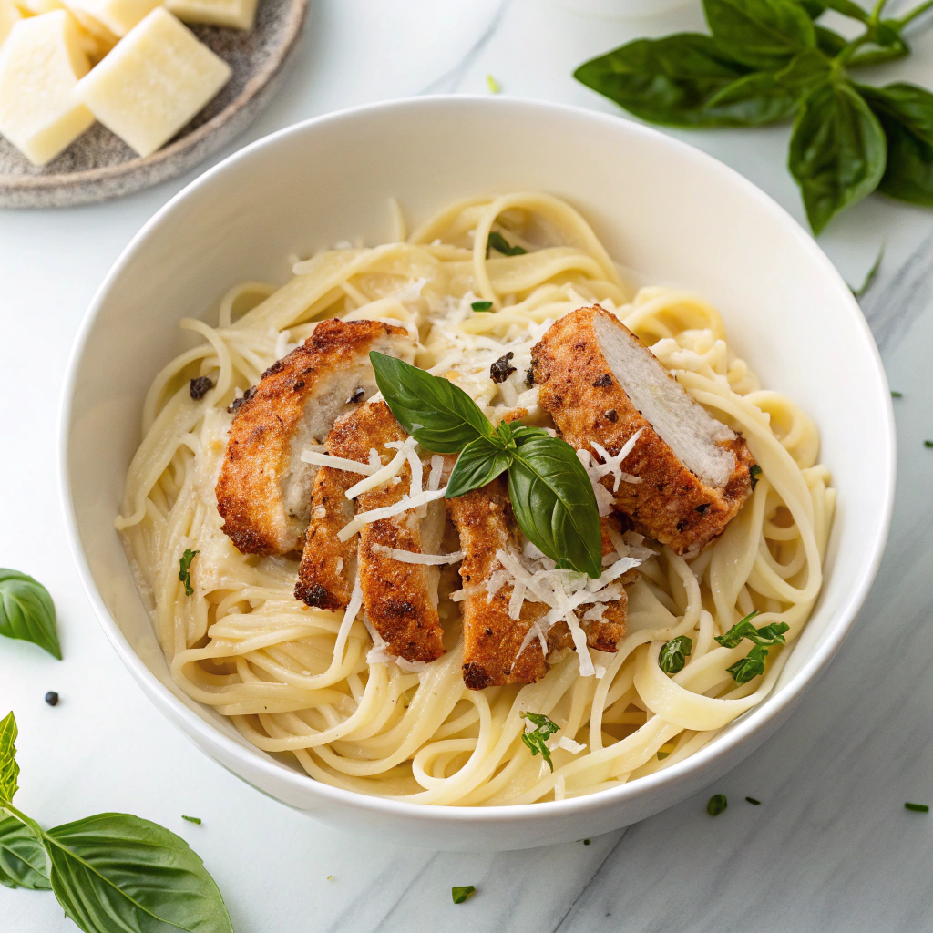 Southern Style Creamy Parmesan Chicken Pasta Recipe - Recipe Image