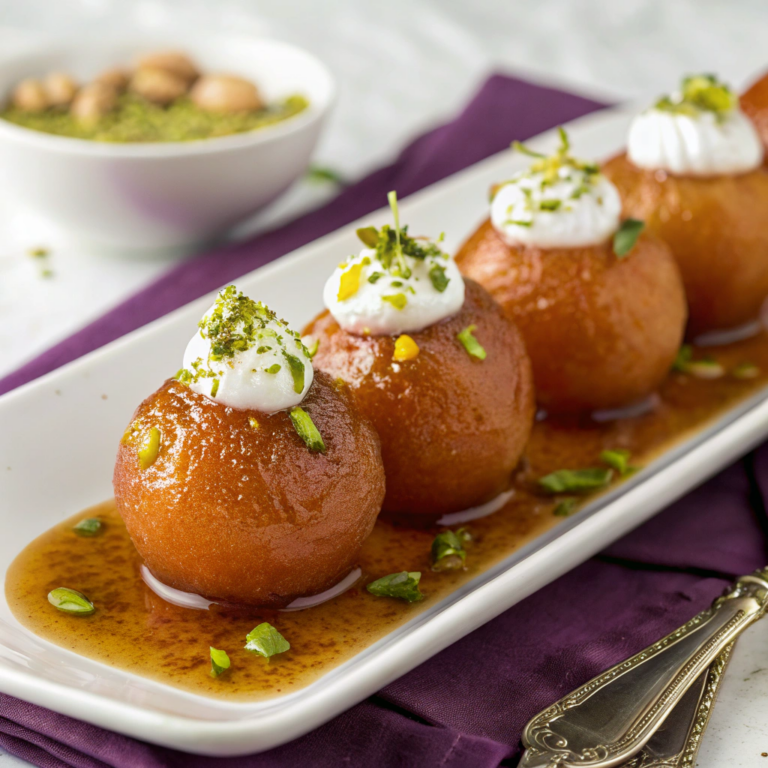 Stuffed Gulab Jamuns with Cream and Pistachio Filling Recipe