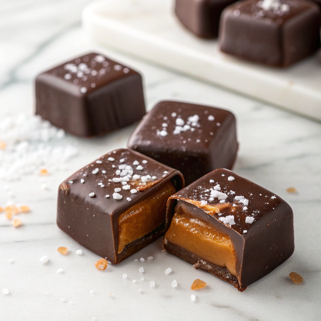 Homemade Chocolate Caramels Recipe - Recipe Image