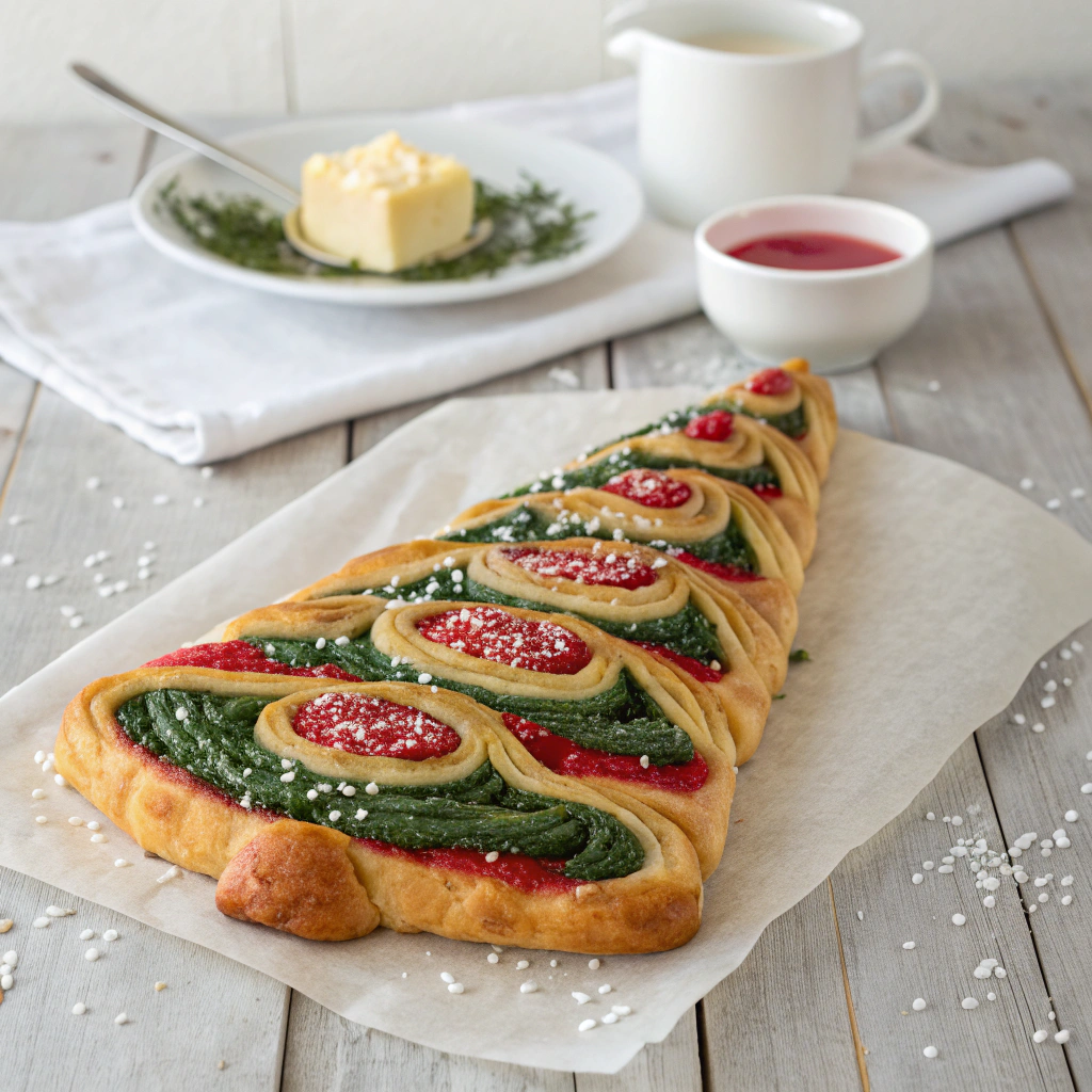 Christmas Tree Spinach Dip Breadsticks Recipe - Recipe Image