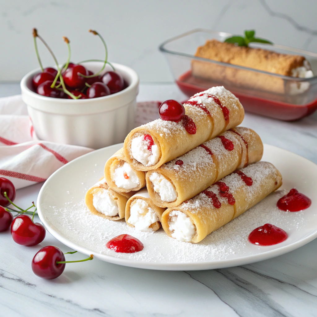 Cherry Cream Cheese Egg Rolls Recipe - Recipe Image