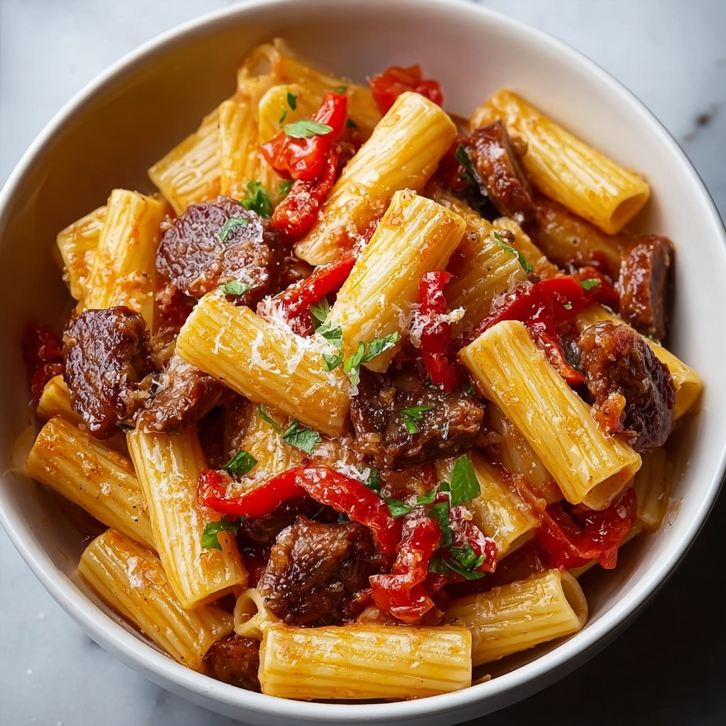 Sweet Pepper and Sausage Pasta Recipe - Recipe Image