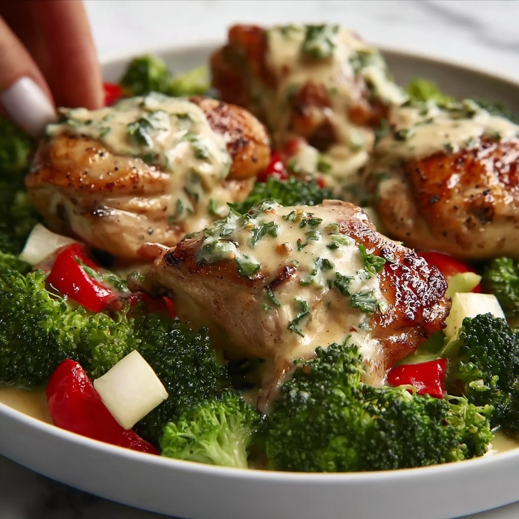Garlic Chicken with Broccoli & Spinach Recipe - Recipe Image