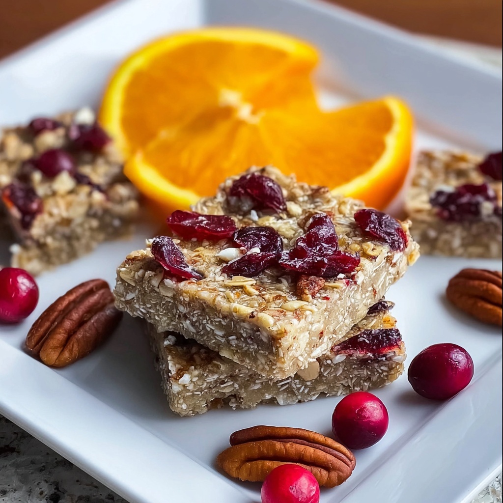 Cranberry, Orange & Pecan Oatmeal Bars Recipe - Recipe Image