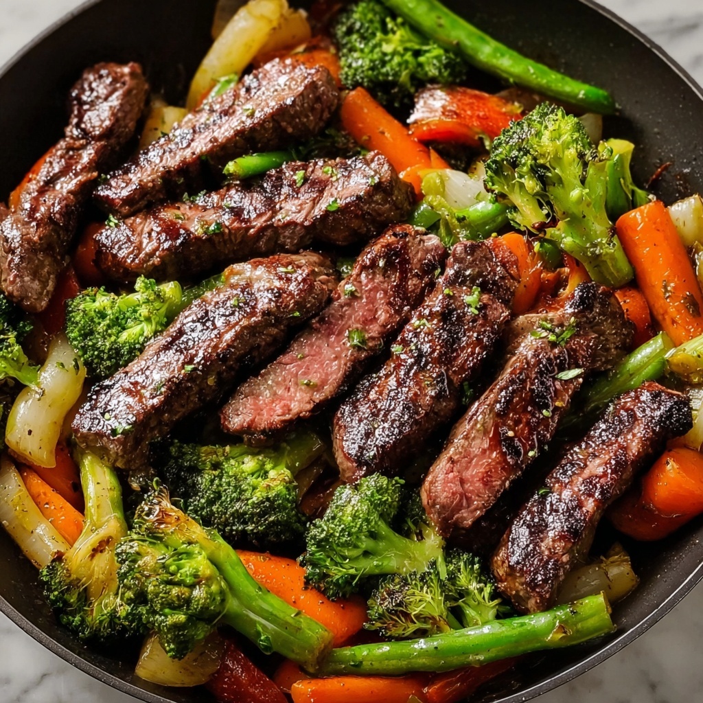 One Pan Balsamic Steak and Veggies Recipe - Recipe Image
