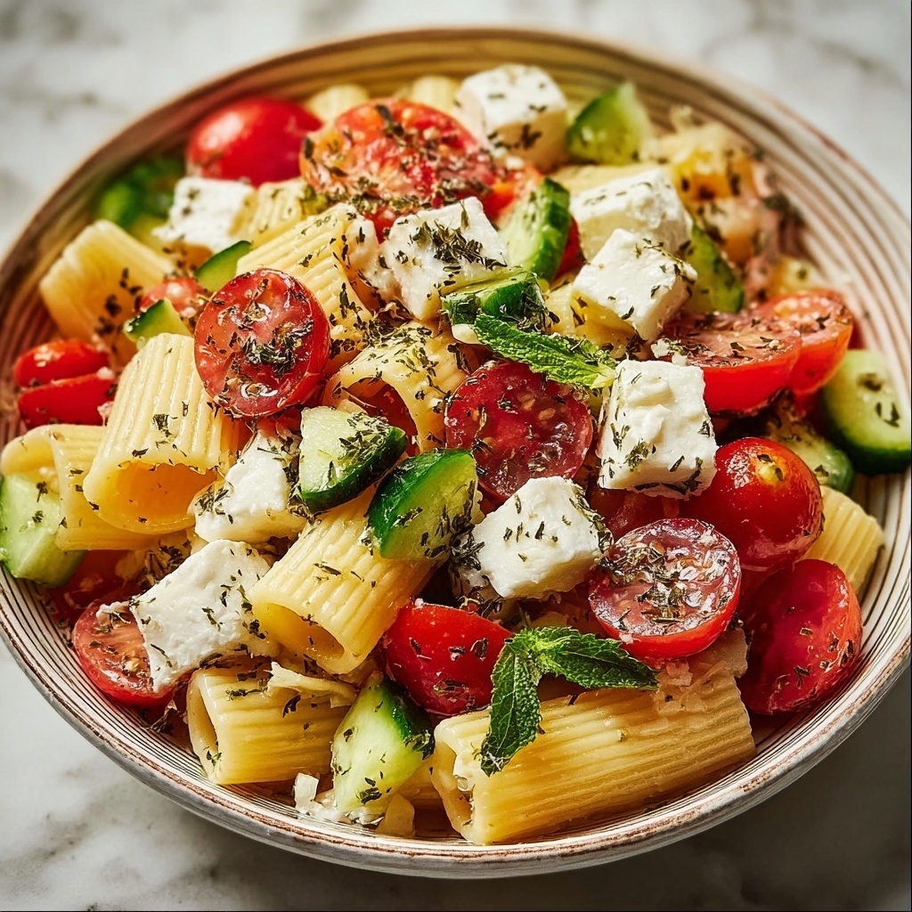 Horiatiki Pasta Salad Recipe - Recipe Image