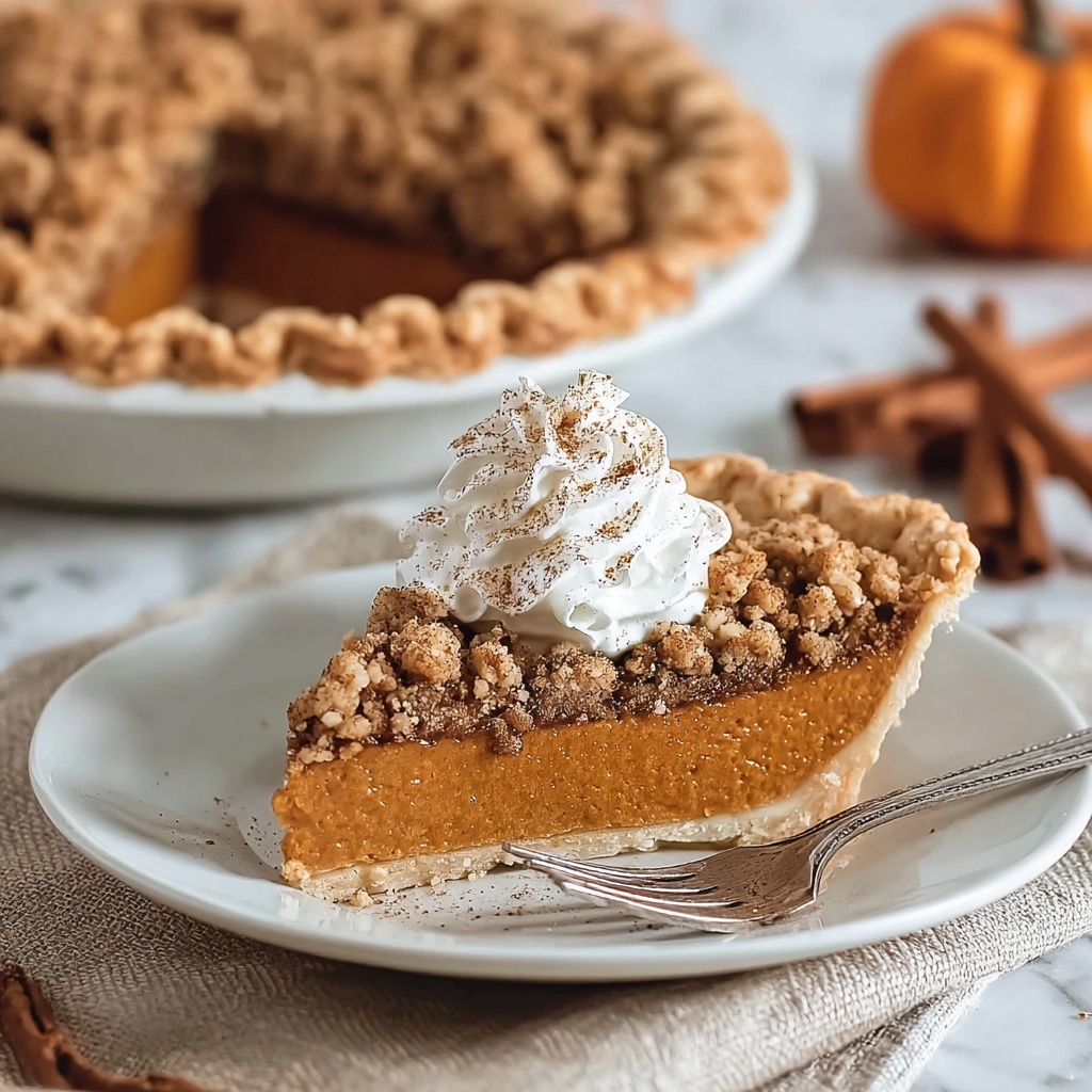 Apple Butter Pumpkin Pie with Streusel Topping Recipe - Recipe Image