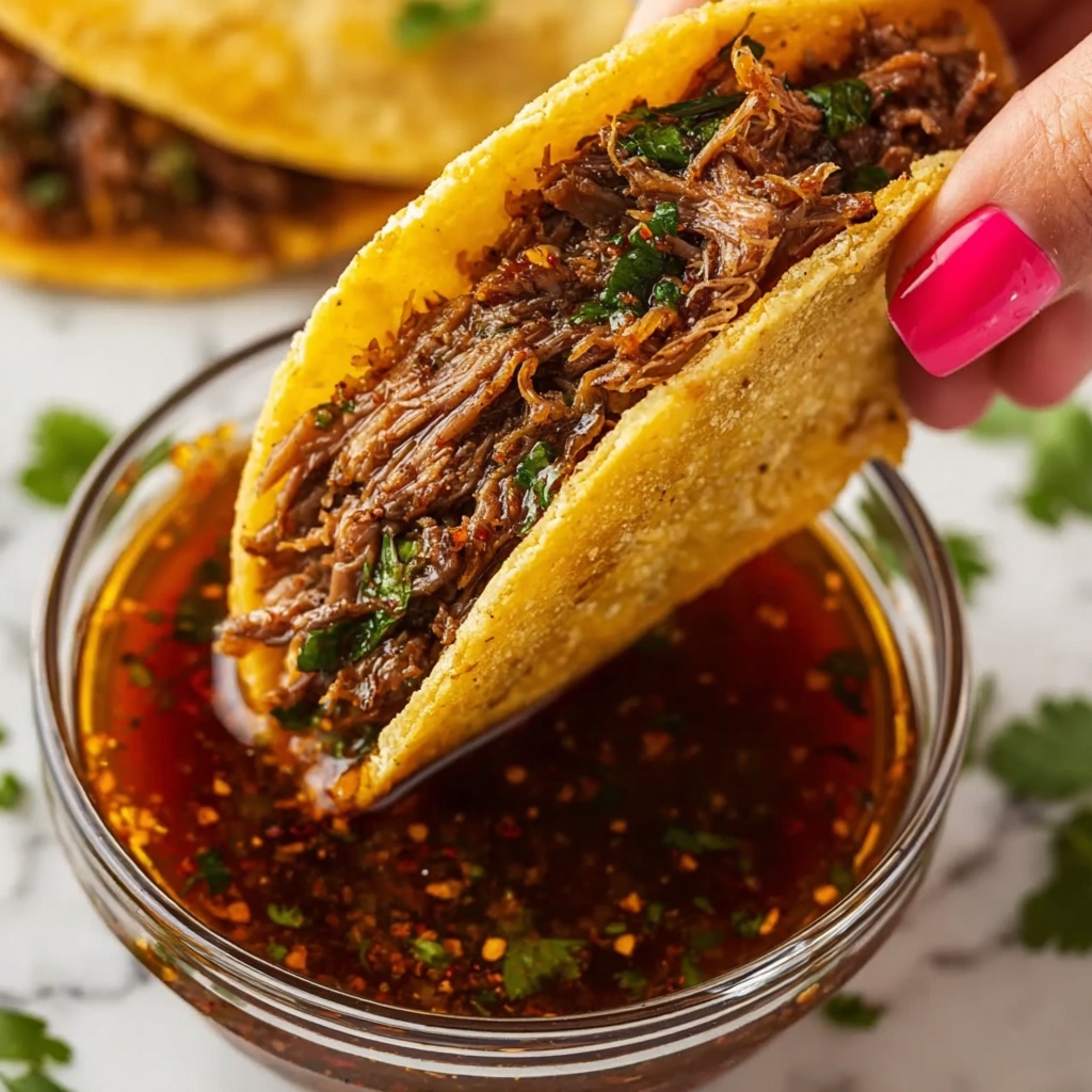 Crockpot Shredded Beef Tacos with Enchilada Sauce and Melted Chihuahua Cheese Recipe - Recipe Image