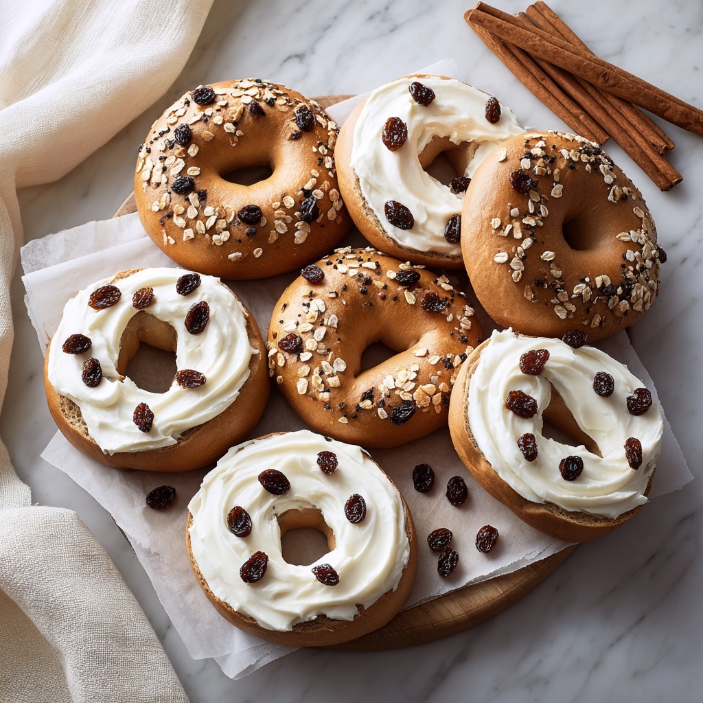 Cinnamon Raisin Bagels with Cream Cheese Recipe - Recipe Image