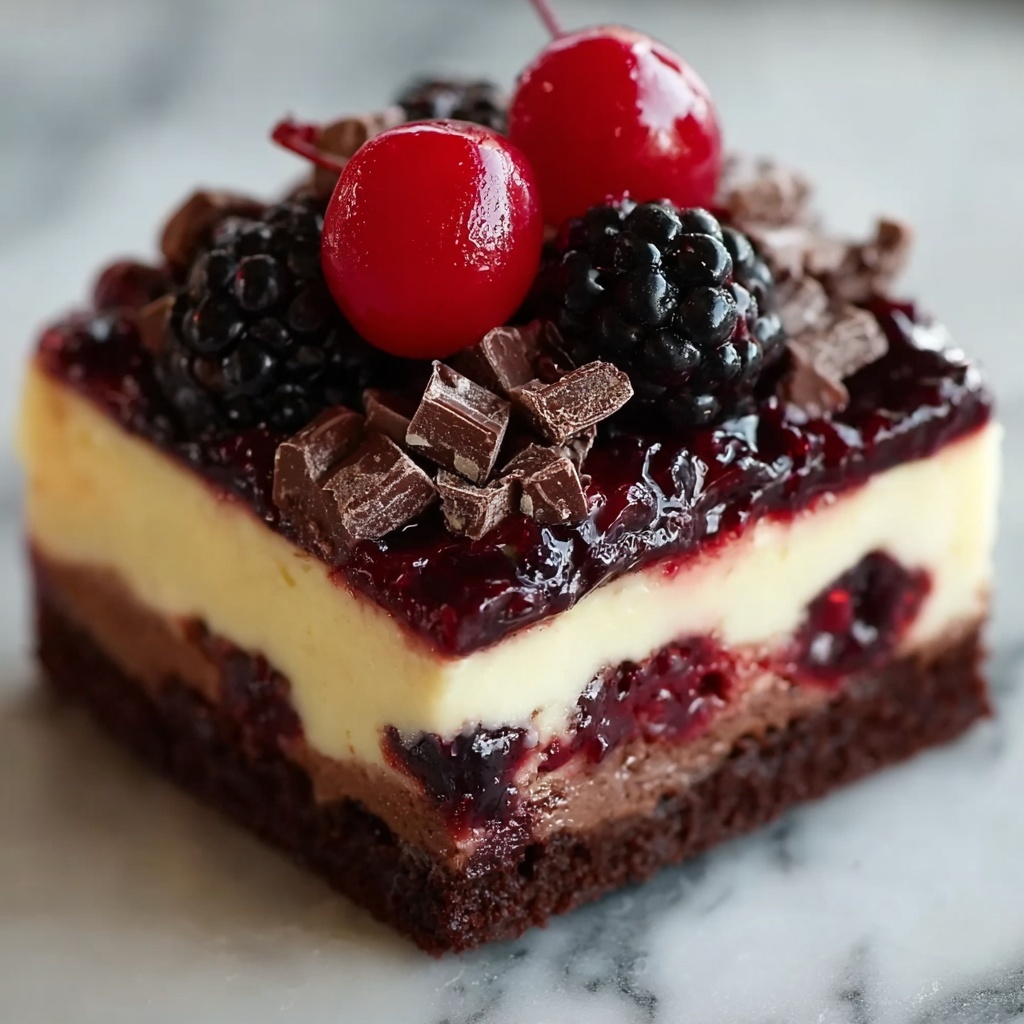 Chocolate Cherry Cheesecake Bars Recipe - Recipe Image