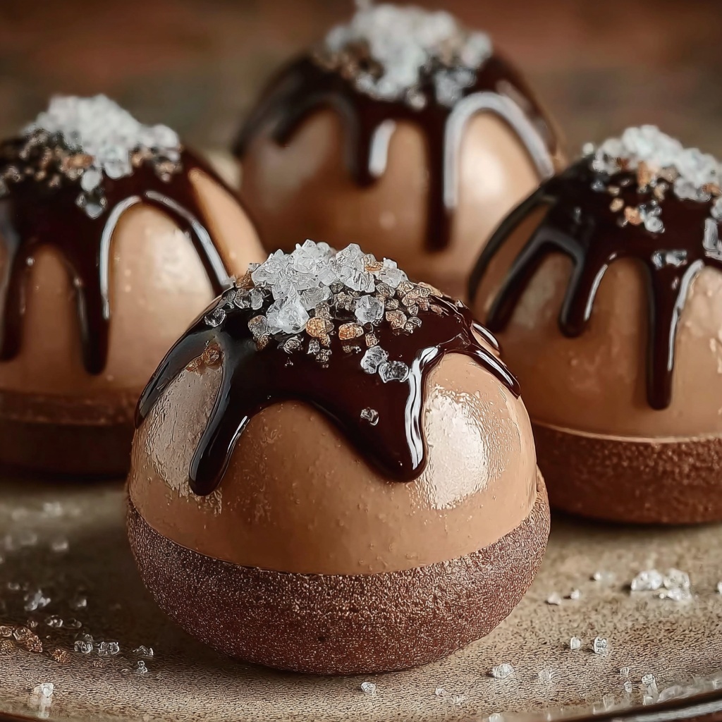 Salted Caramel Chocolate Mousse Domes Recipe - Recipe Image