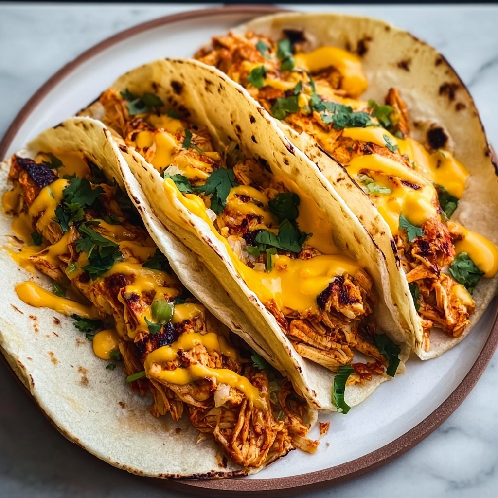 Cheesy Pulled Chicken Tacos Recipe - Recipe Image