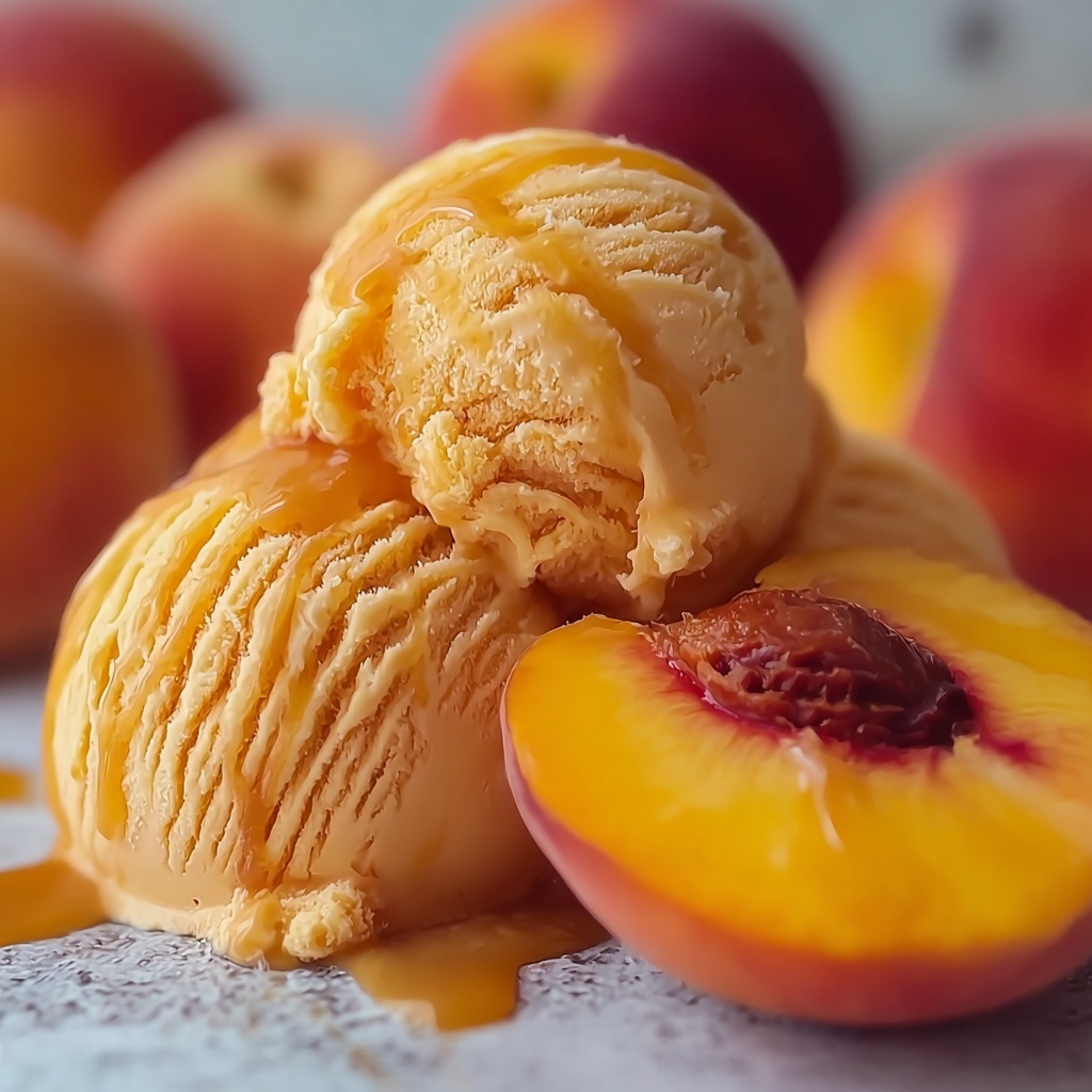 Easy Refreshing Peach Sorbet Recipe - Recipe Image