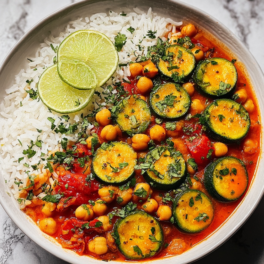 Spicy Baked Zucchini Chickpea Curry Recipe - Recipe Image