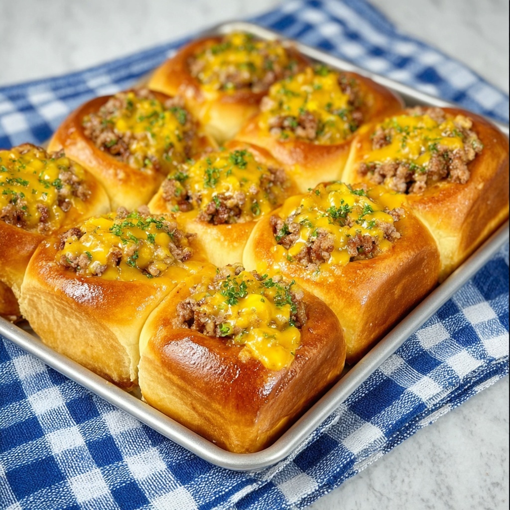 Savory Breakfast Rolls with Sausage, Eggs, Cheese, and Maple Glaze Recipe - Recipe Image