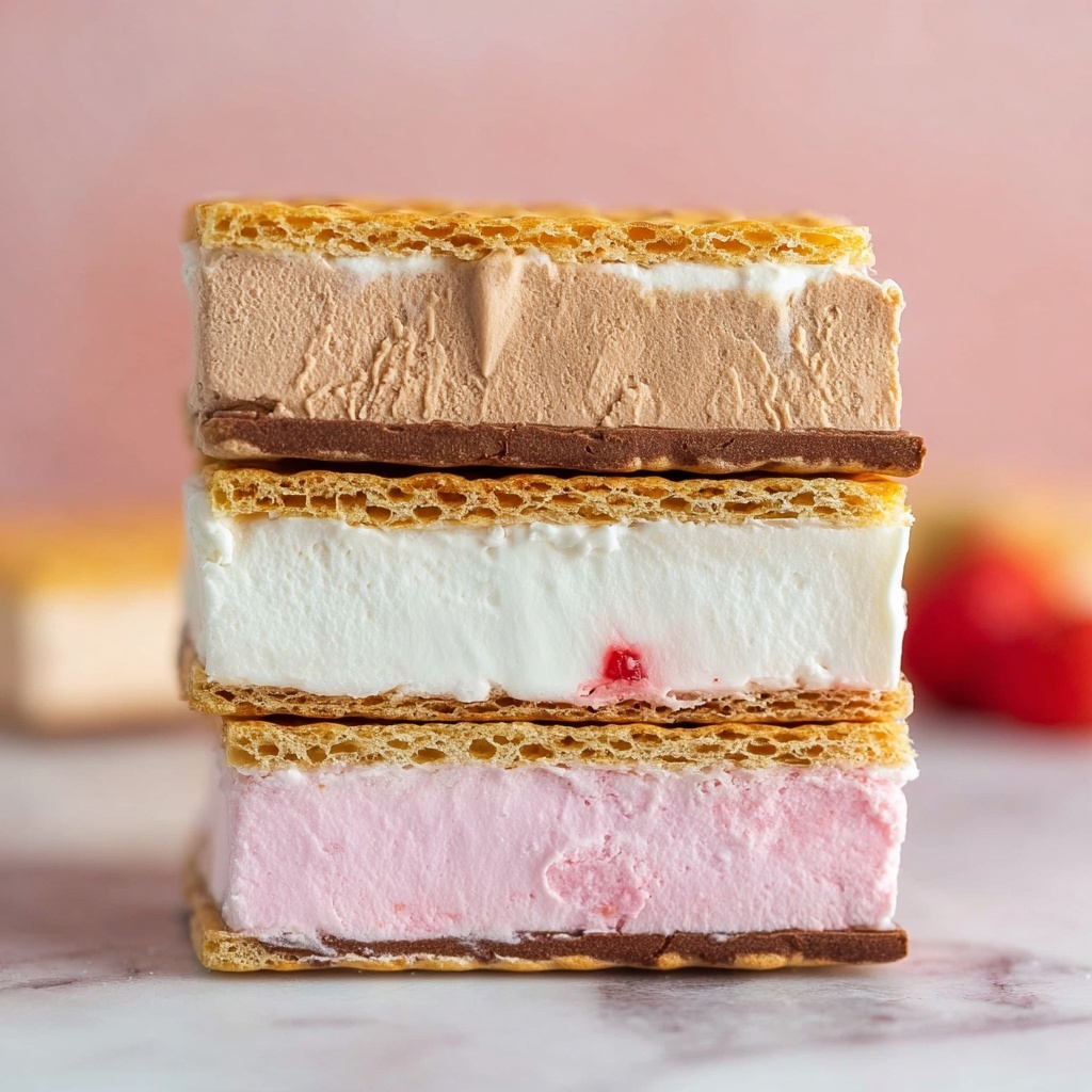 Neapolitan Ice Cream with Strawberry, Chocolate, and Vanilla Layers Recipe - Recipe Image