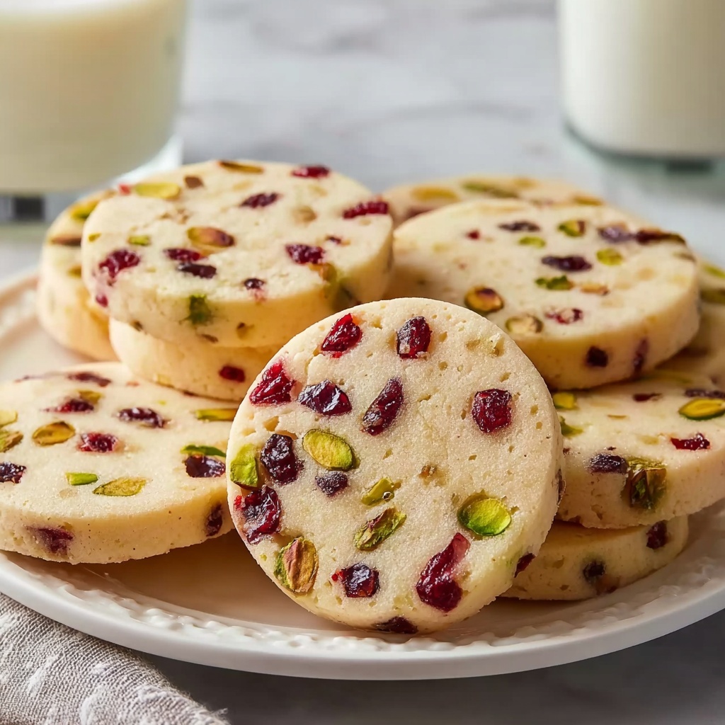 Cranberry Pistachio Shortbread Cookies Recipe - Recipe Image