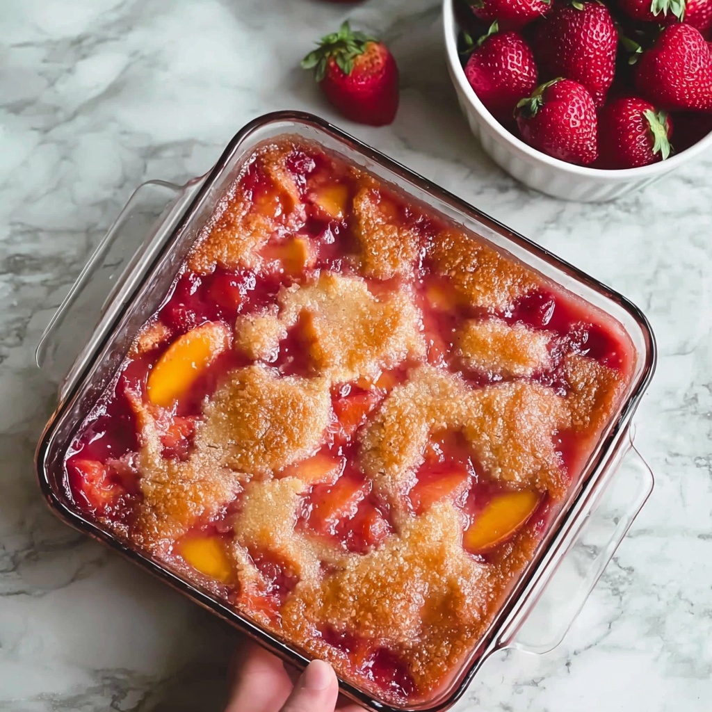 Homemade Strawberry Peach Cobbler Recipe - Recipe Image