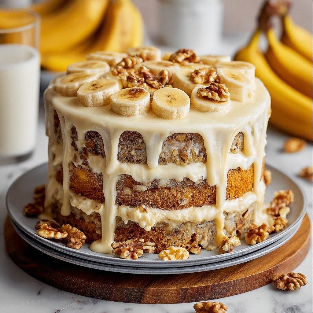 Heavenly Banana Walnut Cream Cake Recipe - Recipe Image