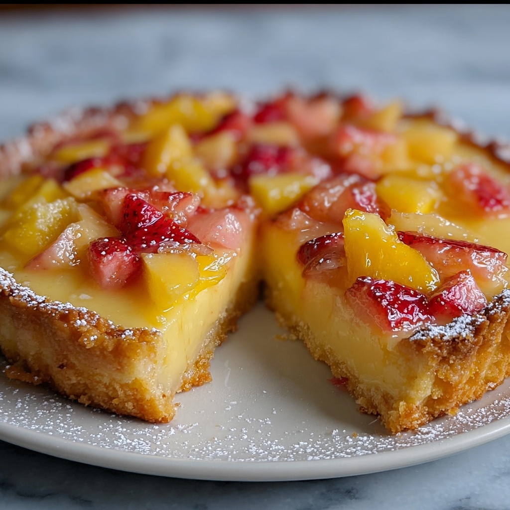 Irresistible Rhubarb Custard Kuchen: Creamy Tart Bake Recipe - Recipe Image