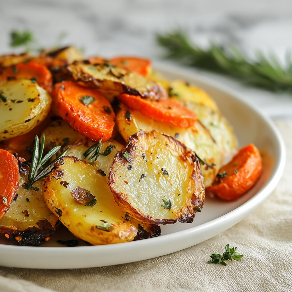 Garlic Herb Roasted Potatoes, Carrots, and Zucchini Recipe - Recipe Image
