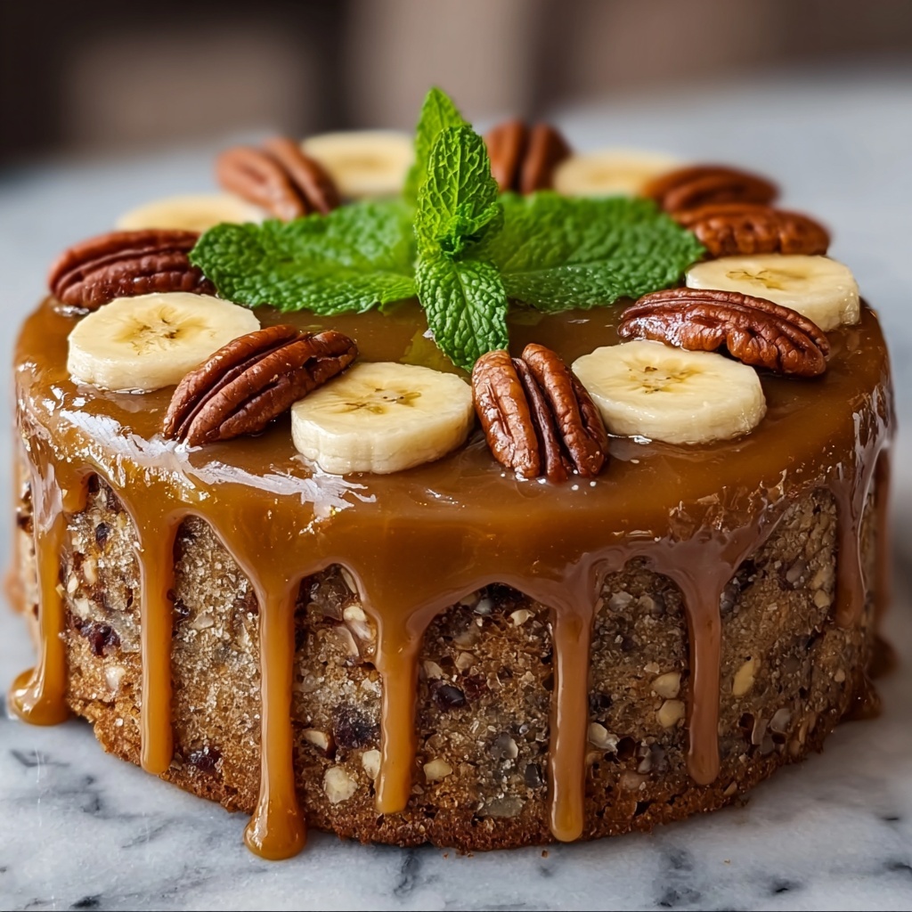 Banana Pecan Caramel Cake Recipe - Recipe Image