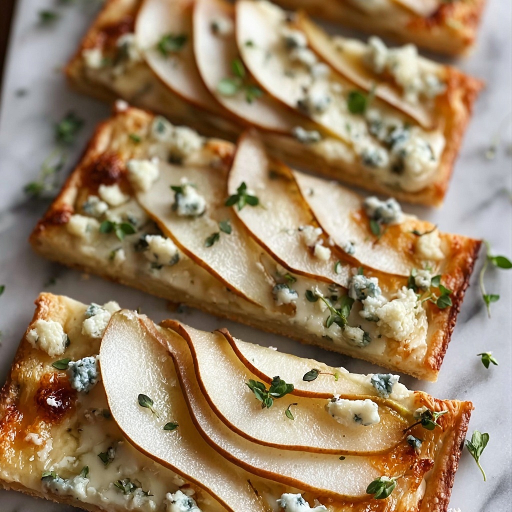 Pear and Gorgonzola Flatbread with Honey and Walnuts Recipe - Recipe Image