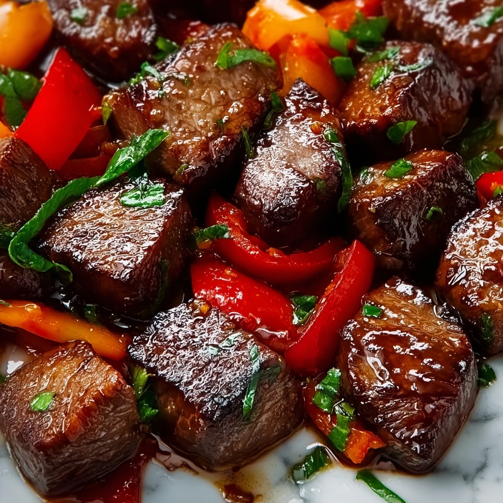 Air Fryer Honey Garlic Steak Sweet Pepper Bites Recipe - Recipe Image
