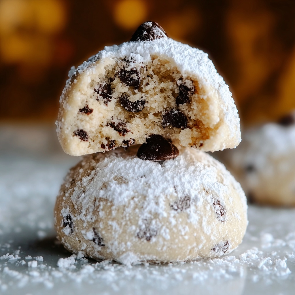 Melt-in-Your-Mouth Peanut Butter Chocolate Chip Snowball Cookies Recipe - Recipe Image
