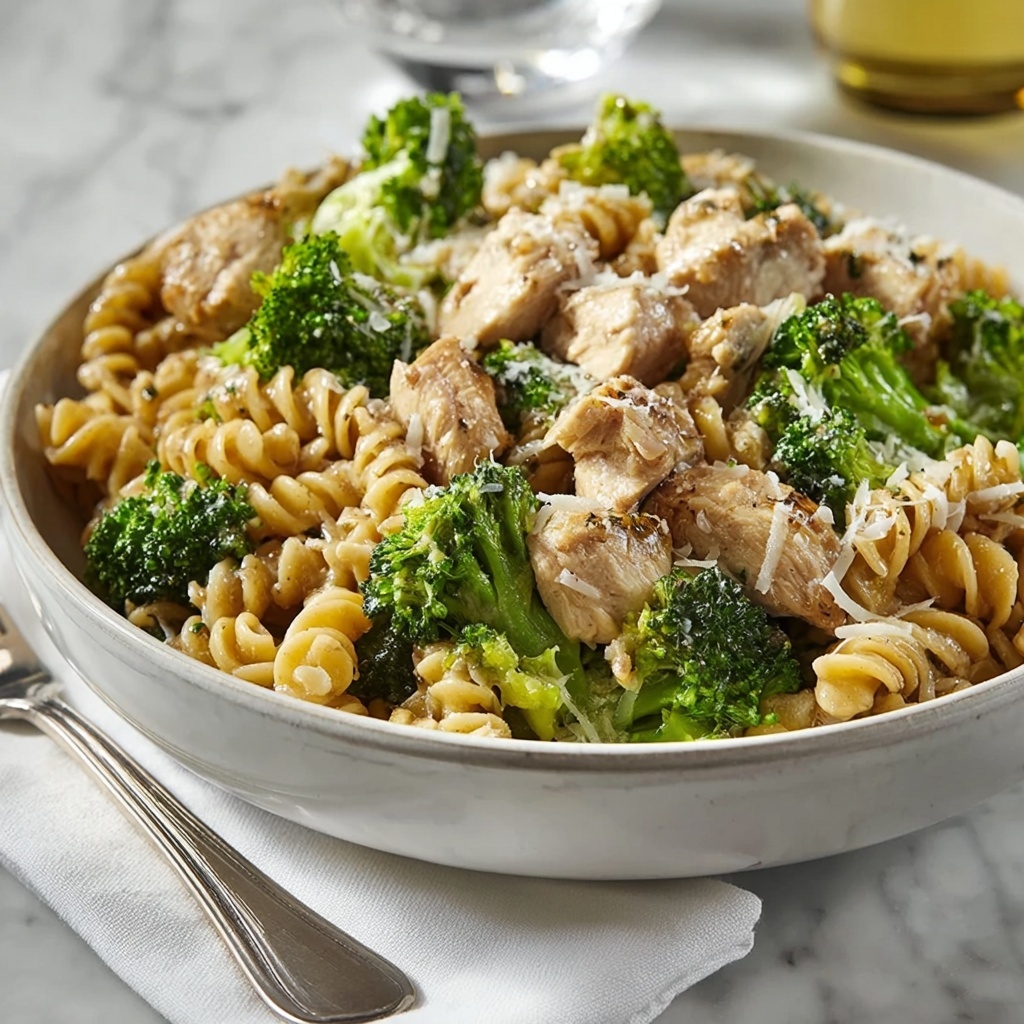 Chicken and Broccoli Pasta in Creamy Parmesan Sauce Recipe - Recipe Image