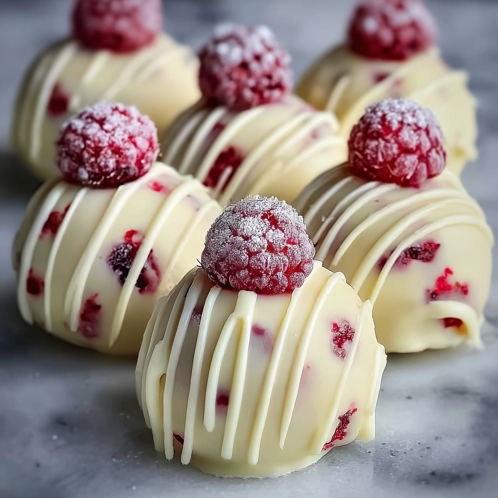 White Chocolate Raspberry Cheesecake Balls Recipe - Recipe Image