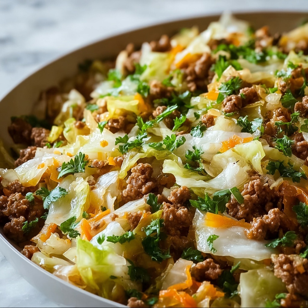 Hearty Ground Beef and Cabbage Skillet Recipe - Recipe Image