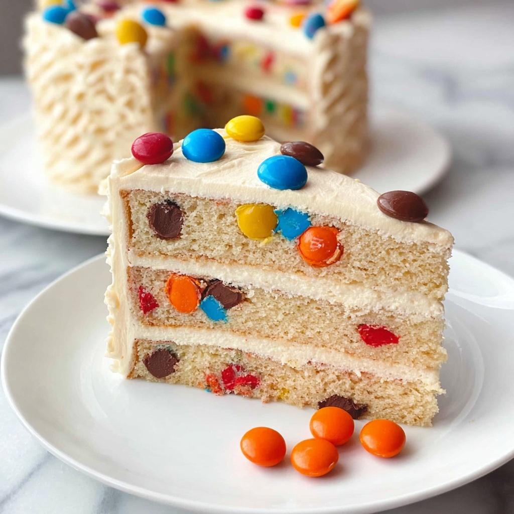 M&M’S Peanut Butter Cake with Peanut Butter Frosting Recipe - Recipe Image