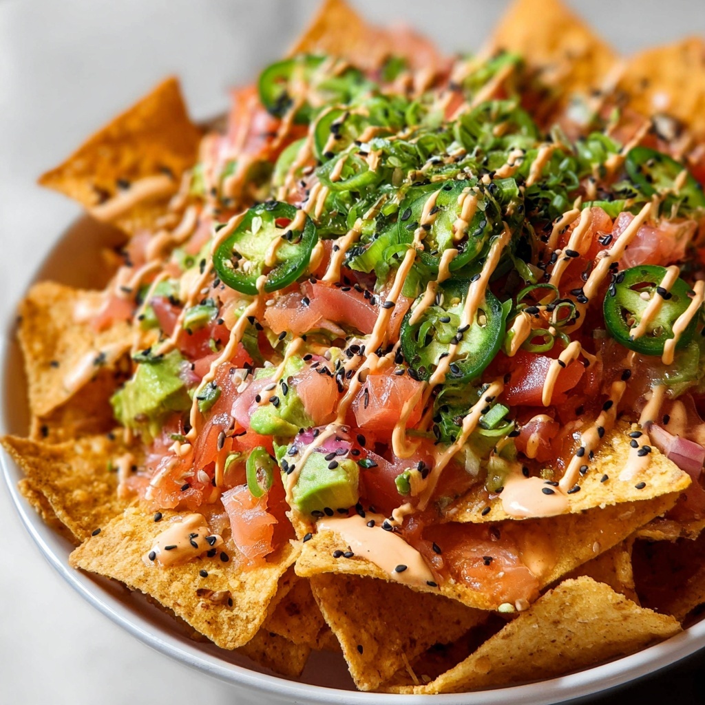Poke Nachos with Spicy Tuna Recipe - Recipe Image