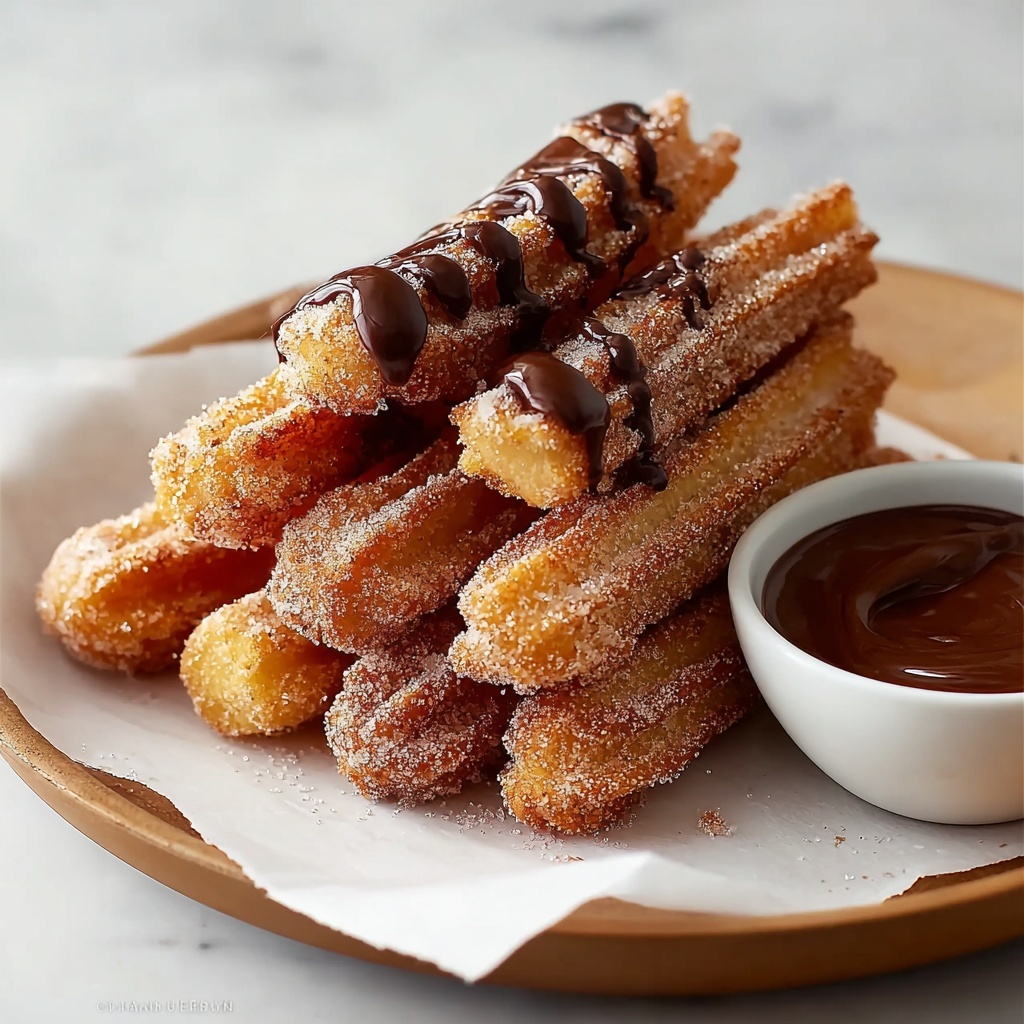 Easy Homemade Churros with Chocolate Sauce Recipe - Recipe Image
