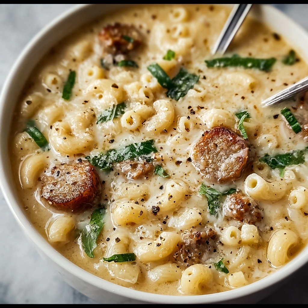Creamy Parmesan Italian Sausage Ditalini Soup Recipe - Recipe Image