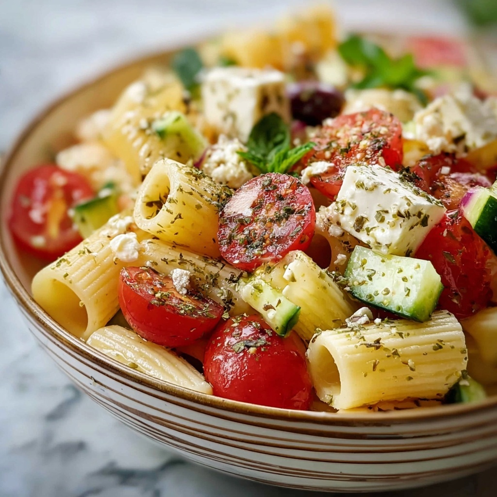 Horiatiki Pasta Salad Recipe - Recipe Image