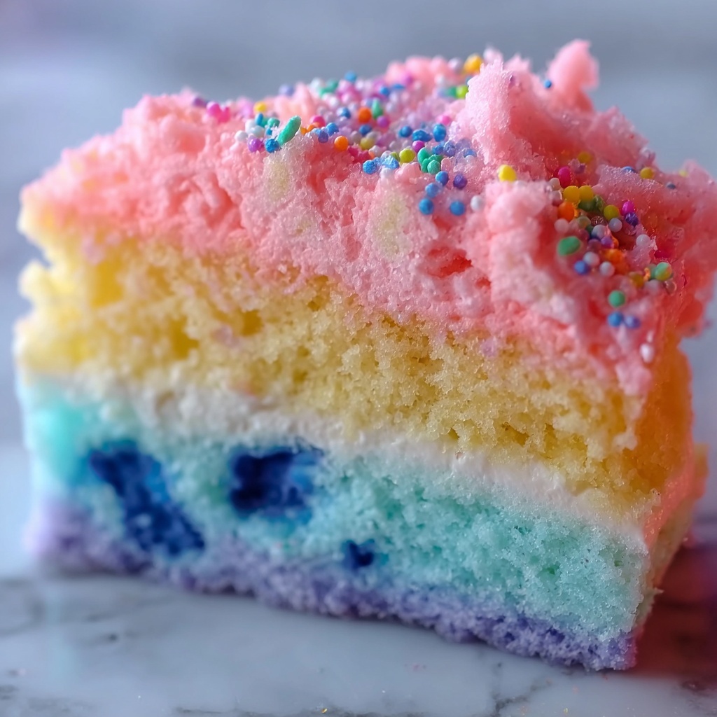 Cotton Candy Poke Cake Recipe - Recipe Image
