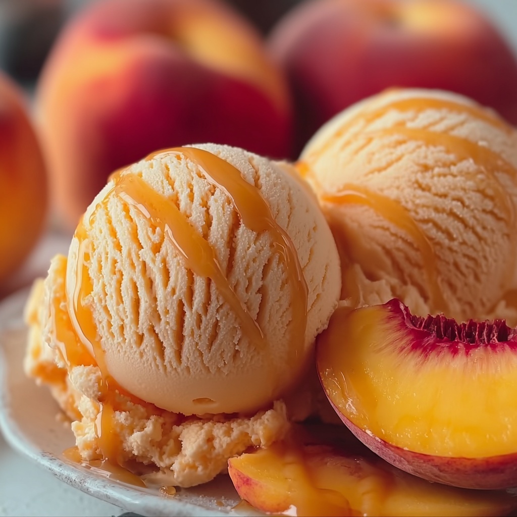 Easy Refreshing Peach Sorbet Recipe - Recipe Image