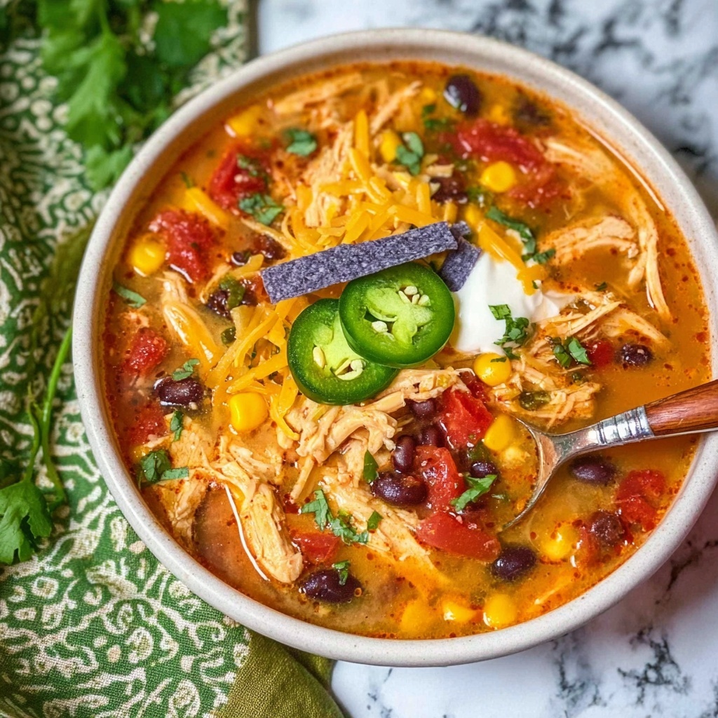Slow Cooker Chicken Enchilada Soup Recipe - Recipe Image