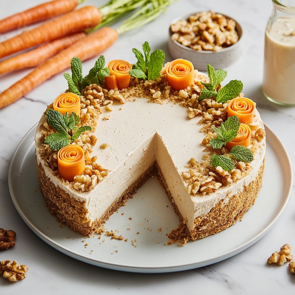 No-Bake Carrot Cake Cheesecake (Vegan & Gluten-Free) Recipe - Recipe Image