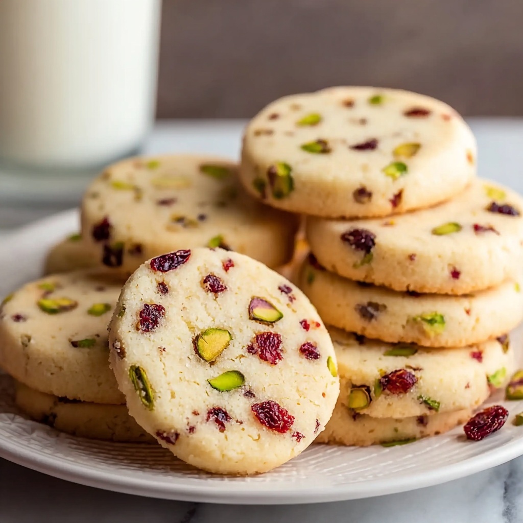 Cranberry Pistachio Shortbread Cookies Recipe - Recipe Image