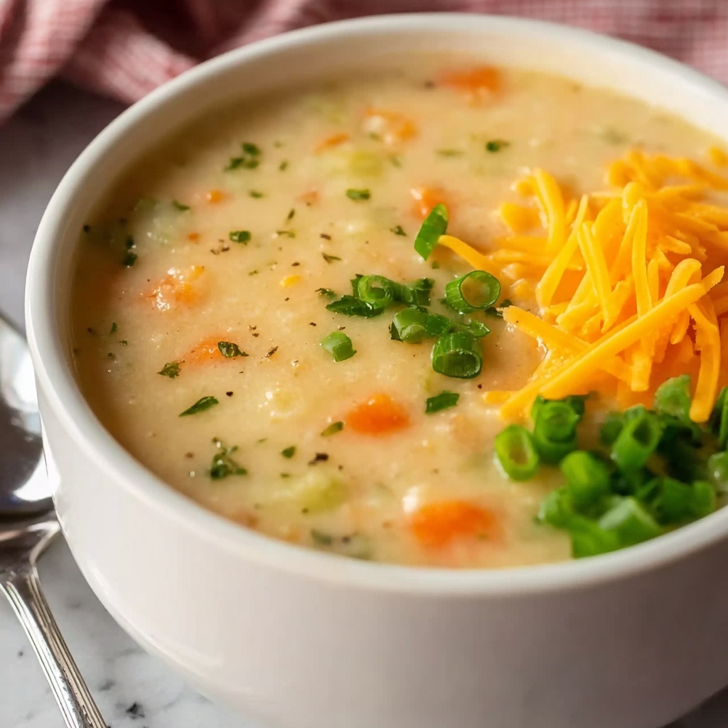 Creamy Potato and Carrot Soup with Cheddar and Green Onions Recipe - Recipe Image