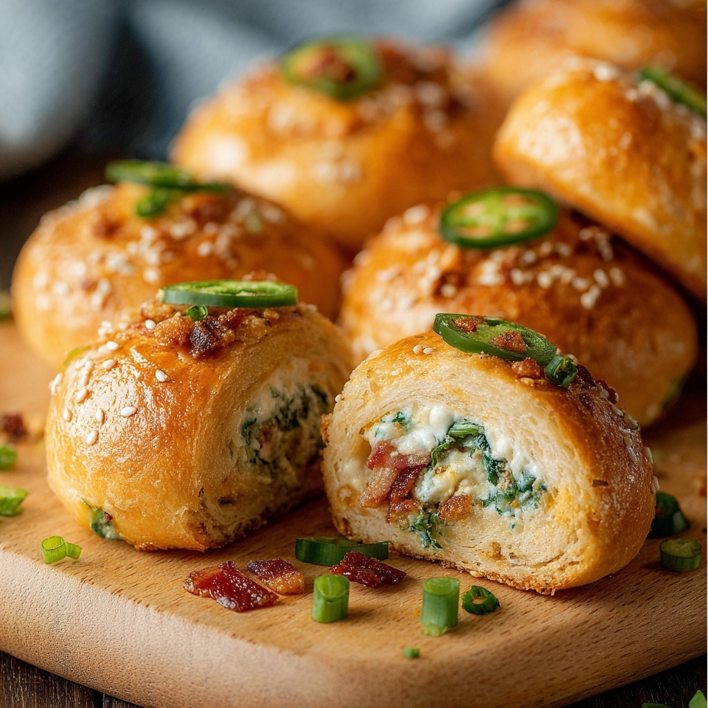 Jalapeño Popper Stuffed Rolls Recipe - Recipe Image