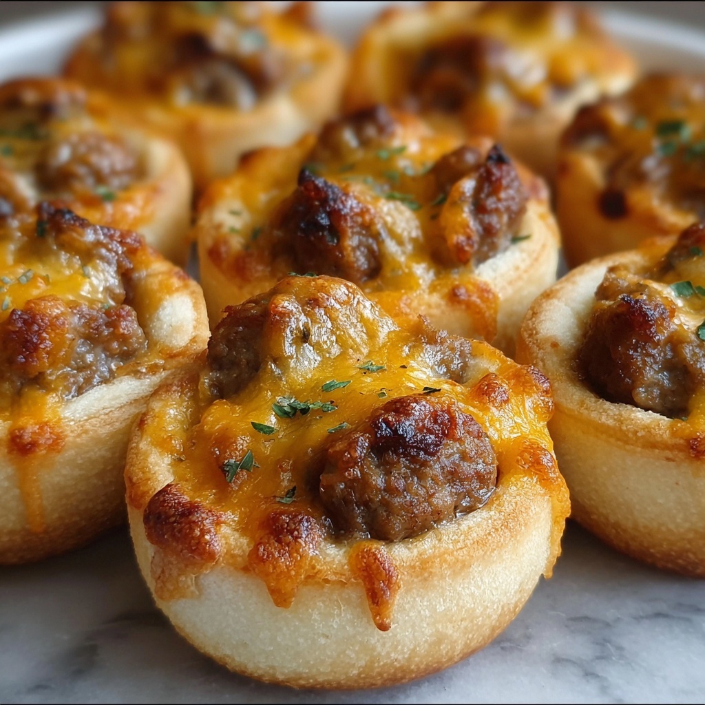 Sausage-Cheese Ball Biscuit Cups Recipe - Recipe Image